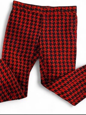 Gap Slim Cropped Geometric Red & Blue Pants W32L24R9